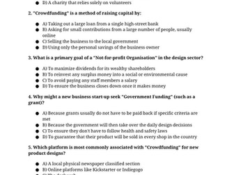 GCSE DT - 1.1.2 Enterprise: (a), (b),(c) and (d)
