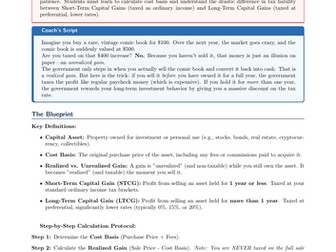 PSHE / Financial Education Cover Lesson: Capital Gains Tax Realities (No Prep)