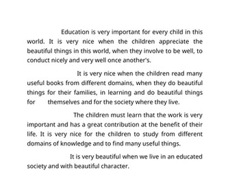 Education is the important book for the children