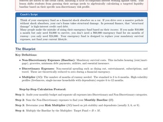 PSHE / Financial Education Cover Lesson: Emergency Fund Sizing Formulas (No Prep)