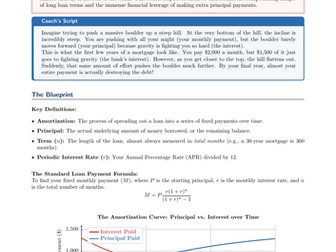 PSHE / Financial Education Cover Lesson: Amortization Schedules (No Prep)