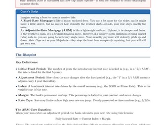 PSHE / Financial Education Cover Lesson: Adjustable-Rate Mortgages (ARMs) (No Prep)