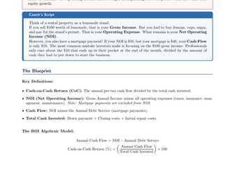 PSHE / Financial Education Cover Lesson: Real Estate ROI (No Prep)