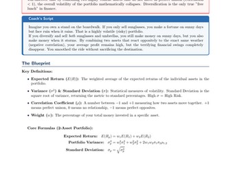 PSHE / Financial Education Cover Lesson: Risk vs. Return Portfolio Variance (No Prep)