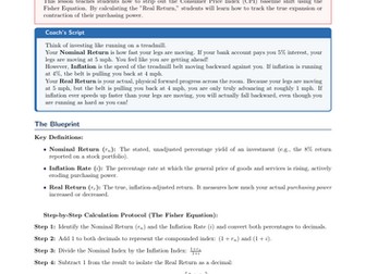 PSHE / Financial Education Cover Lesson: Inflation-Adjusted Returns (No Prep)