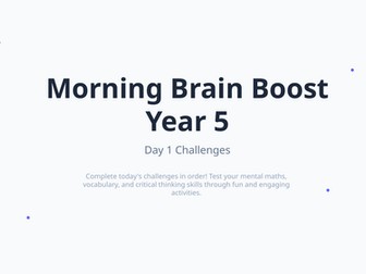 Year 5 morning mental booster slides