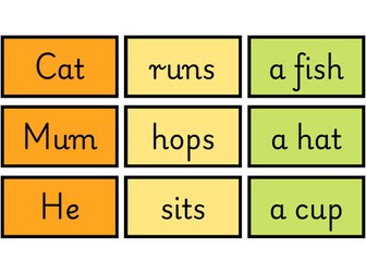 Silly sentence building cards