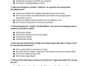 GCSE DT - 1.1.4 People: (a), (b), (c), (d),(e)