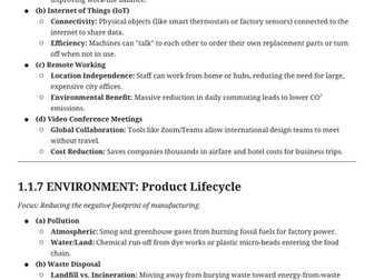 GCSE DT - REVISION SHEETS (1.1.1 - 1.1.8)