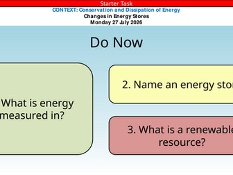 AQA GCSE Physics Conservation and Dissipation of Energy