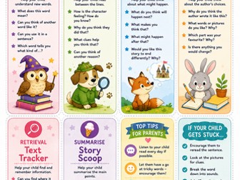 Y1/2 Reading at home bookmarks