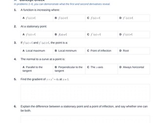 Applications of Derivatives Practice & Key