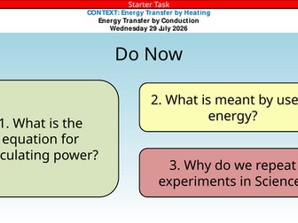 AQA GCSE Physics Energy Transfer By Heating
