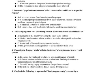 GCSE DT - 1.1.5 Culture: (a), (b)