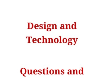 GCSE DT - Exam Style Questions and Answers