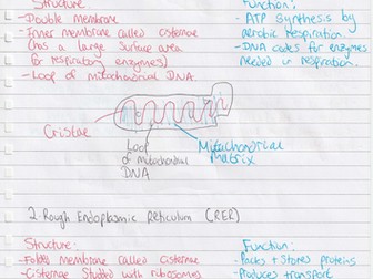 WJEC A level Biology As Unit 1 Topic 1.2: Cell structure and organisation notes