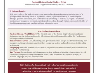 ALL ROADS LEAD TO ROME: Roman Empire Classroom Play | Ancient Rome History Drama