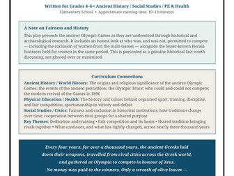 EVERY FOUR YEARS: Ancient Olympic Games Classroom Play | Ancient Greece History