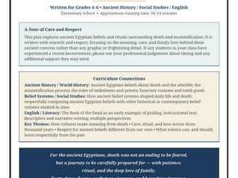 FORTY DAYS: Mummification & Egyptian Afterlife Classroom Play | Ancient Egypt