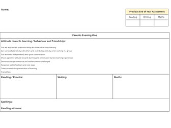 Parents evening form