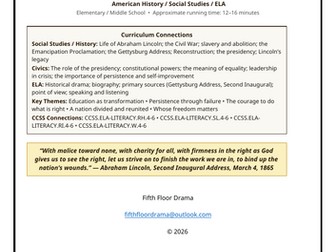 With Malice Toward None | Abraham Lincoln Classroom Play | Civil War History
