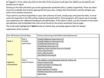 10ticks - Year 10 Higher Autumn Term Mapping to White Rose (v3)