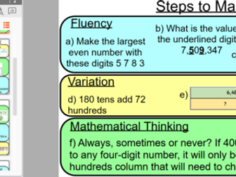Steps to Mastery - Maths Starter