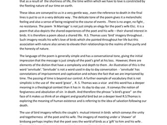GCSE ENGLISH LIITERATURE REVISION "A Marriage" by R.S. Thomas: an analysis