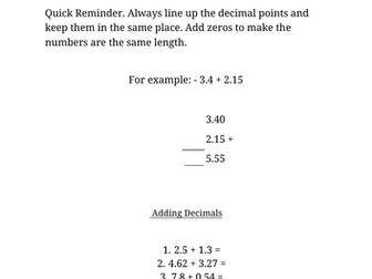 Adding Decimals