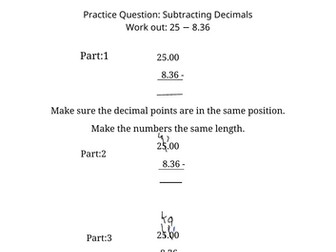 Subtracting Decimals