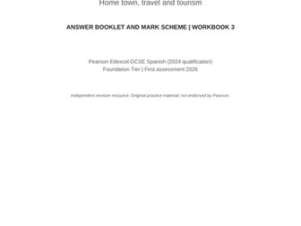 GCSE Spanish Pearson Foundation Reading + Vocabulary - Holidays and Local Area