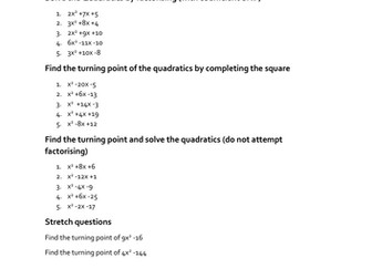 GCSE Basic Quadratics solving