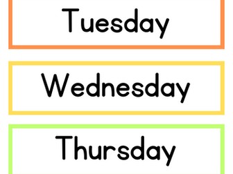 Drawer labels (Days of the week)