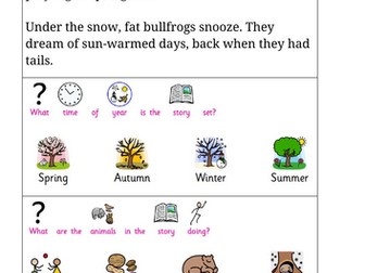 Over and Under the Snow (Wk2) - Reading lessons
