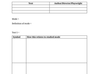 Symbolism worksheet - comparative
