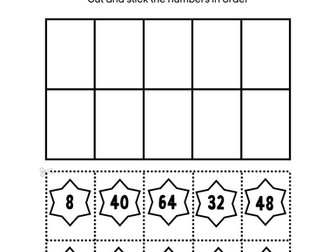 Ordering numbers in 8s up to 80