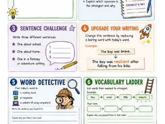 Word of the Day Vocabulary Posters & Universal Activity Pack | Year 5 | KS2