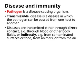 IGCSE BIOLOGY DISEASES AND IMMUNITY