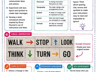 Bruce Nauman Artist Study – Visual Instructions | KS3 Conceptual Art Cover Lesson