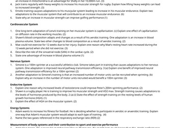 Unit 1: Ex Phys Learning Outcome C: Adaptations to Exercise (Exam Questions & Answers)