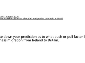 Irish Migration to Britain | Census Sources & Historical Enquiry | History Lesson