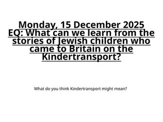 Kindertransport | Jewish Child Refugees to Britain | History Lesson + Resources