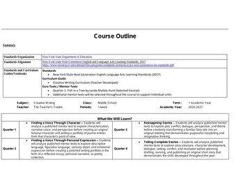 Creative Writing Course Overview