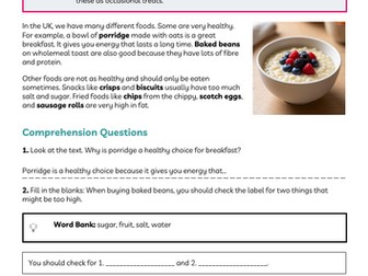 Healthy and Unhealthy Food and Drinks
