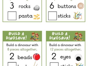 Playdough Build a Dinosaur Challenge Cards