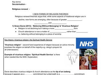 Religion, Renewal and Choice Worksheet (Postmodern Theories of Religion)