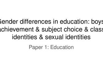 Gender Issues in Education - Multiple Choice Questions