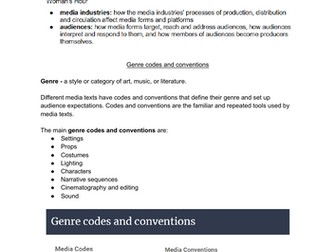 Genre in Film Posters Worksheet -  A Level Media Studies