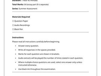 EdExcel GCSE Practice Paper
