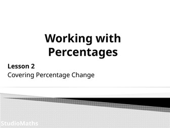 IGCSE & GCSE Working with Percentages ~ Percentage Change